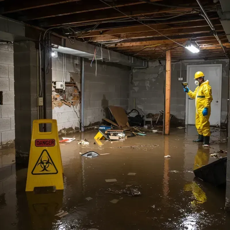 Flooded Basement Electrical Hazard in Rugby, ND Property