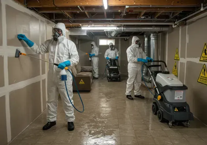 Basement Moisture Removal and Structural Drying process in Rugby, ND